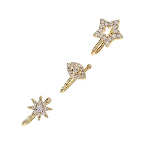 Ipetboom 3 Stück U Förmige Nasenringe Stern Kupfer Non Piercing Nasenstecker Damen Modischer Schmuck Bequemer Sitz Stilvoller Fake Nose Ring von Ipetboom