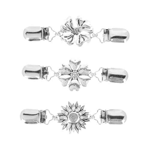 Ipetboom 3 Stück Vintage Teiliges Cardigan Kragen Clips aus Hochwertigem Material Langlebige Pullover Schal Brosche für Damen und Mädchen Vielseitiger Schmuck für Partys und Feiern von Ipetboom