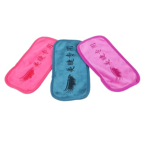 Ipetboom 3 Stück Wimpern und Stirntuch Kosmetiktuch Stirnkissen wimpern verlängerung kissen Gesichtsreinigungstücher Waschlappen zum Abschminken Hautpflegetücher Handtücher ausmachen Stoff von Ipetboom