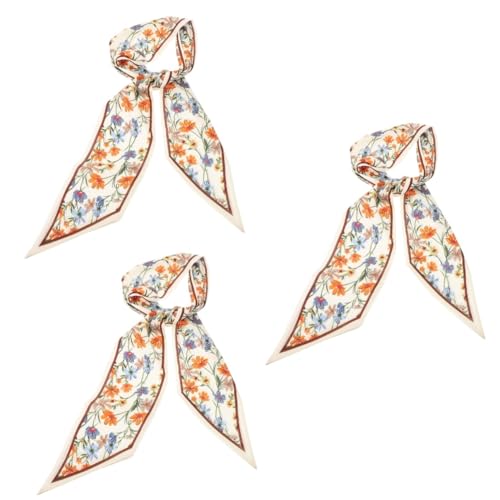 Ipetboom 3 Stück langes Halstuch Hochzeit Schals Blumen- Schal Wickelschal überdimensioniert Haarschal für Damen Accessoires für Damenbekleidung schmaler Halstuch Polyester von Ipetboom