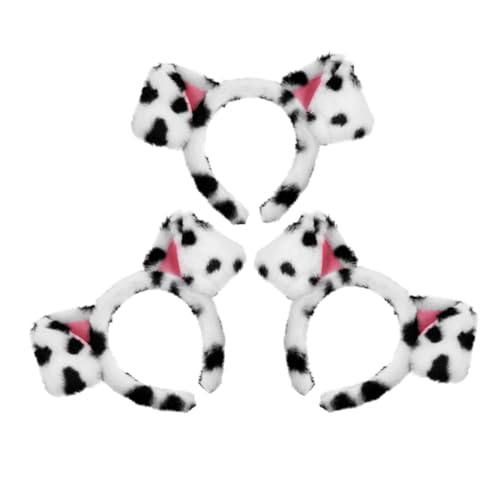 Ipetboom 3stücke Dalmatiner-hundeohren-stirnband Mit Gefleckten Ohren Tierohr-haarband Für Cosplay Und Kostüm Haareinfassung Für Halloween-party Und Fotoshooting von Ipetboom