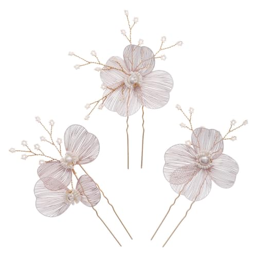 Ipetboom 3 Teiliges Haar Accessoire Mit Perlen Stirnband Haarschmuck Goldene Ohrringe Brautjungfern Große Haarspangen Für Frauen Abschlussball Juwelenbesetzte Dekorationen Kleid von Ipetboom