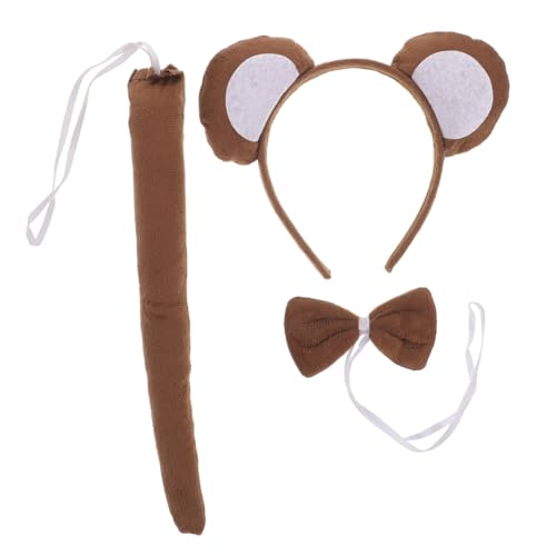 Ipetboom 3stücke Teiliges Affenkostüm-set Für Junge Mädchen Cartoon Kopfband Fliege Und Für Kostümpartys Halloween Und Theateraufführungen Sicher Und Bequem von Ipetboom