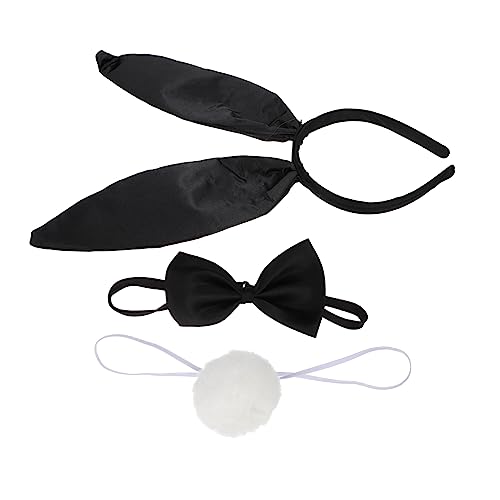 Ipetboom Hasenohren Haarreif Satz Für Erwachsene Kostüm Accessoire Mit Fliege Und Für Karneval Und Cosplay Langlebiges Material Requisite Für Kostümparty von Ipetboom