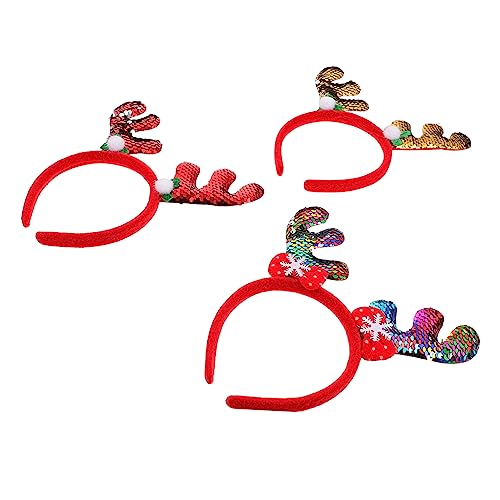 Ipetboom 3stücke Teiliges Weihnachts-stirnband Mit Pailletten Antler Haarschmuck Für Erwachsene Für Weihnachtsfeiern Kostüme Und Fotoshootings Um Festliche Stimmung Zu Schaffen von Ipetboom