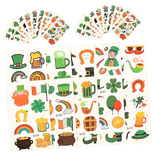 Ipetboom 30blätter Shamrock Gesicht Tattoos Für Patrick's Day Temporäre Aufkleber Für Mädchen Und Erwachsene Partydekoration Und Geschenkideen von Ipetboom