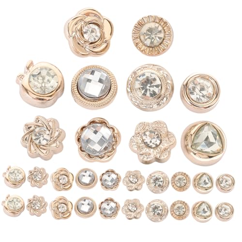 Ipetboom 30 Stück Teiliges Broschen für Kleidung Vielseitige Anstecknadeln Perlen und Strass Modische Brustnadeln zur Dekoration von Pullover Cardigan und Blusen für Damen und Mädchen von Ipetboom