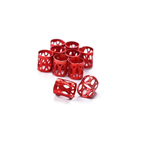 Ipetboom 300stücke Hohle Aluminium-haarmanschetten Dreadlocks Flechtperlen Filigrane Röhre Dreadlocks Ring Haarflechtringe Für Haarschmuck Silber Rot Und Gold von Ipetboom
