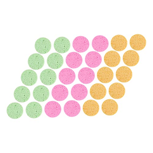 Ipetboom 30St Zellstoff Gesichts wasch schwamm make up remover pads abschminken pads skincarepen Schwämme werkzeug runder Gesichtsschwamm Hautpflege-Tool Reinigung Gesichtswäsche Flattern von Ipetboom