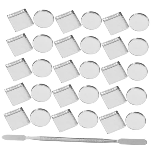 Ipetboom 31stücke Metallpfannen Für Make-up-paletten Runde Und Quadratische Pfannen Zum Selbermachen Organizer Für Gepressten Puder Und Lippenstift Mit Mischspatel von Ipetboom