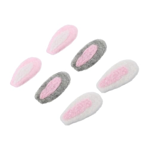 Ipetboom 3paare Haarspangen Mit Paaren Von Handgefertigten Wollfilz Hasenohren Accessoires Für Ostern Für Kreative Haarschmuckprojekte von Ipetboom
