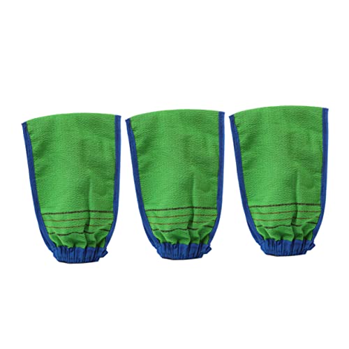 Ipetboom Grüne Faser Badehandschuhe Doppelseitige Duschschrubber Badetuch 3er Pack von Ipetboom