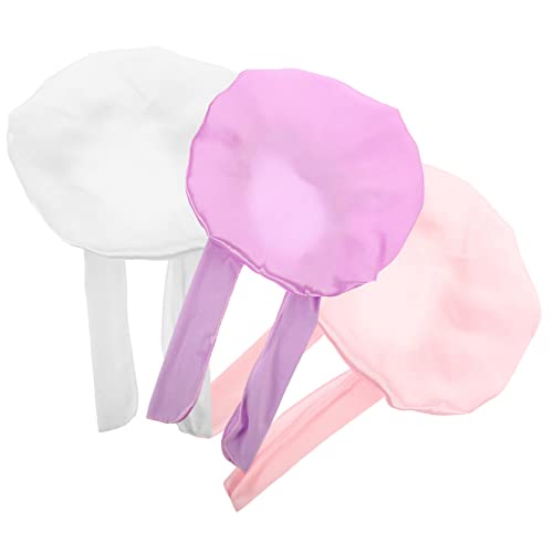Ipetboom 3-teiliges Turban-duschhut Für Kinder – Elastische Haubenmütze Für Kinder Duschhauben Für Haare Schlafmütze Mit Schleife Bequeme Badehaube Für Mädchen Und Jungen von Ipetboom