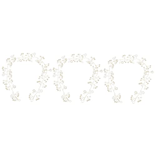 Ipetboom 3St Perlenkristall-Stirnband Haargummis für Mädchen Perlenstirnbänder für Frauen Haarband Tiara Perlenstirnband für Mädchen Haarbänder für Damenhaare Wenig frisch von Ipetboom