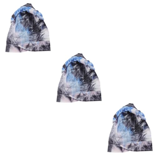Ipetboom 3St Turban Hut geflochtener Hut Handtuch Haartücher Haartaschentücher für Damen Mikrofaser-Haartuch saugfähiges Haartuch Tie-Dye geflochtene Mütze Stirnband Schal von Ipetboom