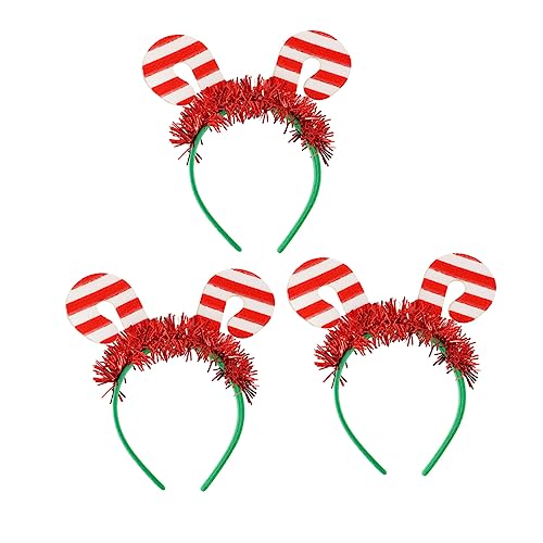Ipetboom 3stücke Weihnachts Kopfband Mit Niedlichem Zuckerstangen-design Haaraccessoires Für Mädchen Und Mädchen Für Festlichkeiten Und Partys von Ipetboom