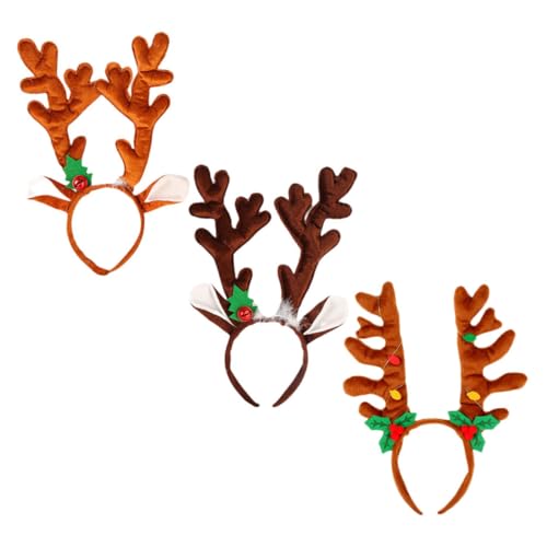 Ipetboom 3St Weihnachtsgeweih Stirnband Geweih-Stirnband Kopfbedeckungen für Weihnachtsfeiern christmas haarreif christmas headband Tiara haarschmuck Haarpflegezubehör Elch von Ipetboom