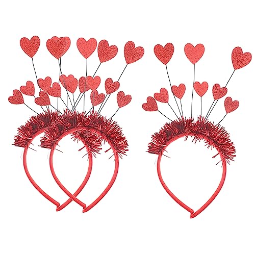 Ipetboom 3st Liebe Stirnband Stirnband Haarschmuck Für Mädchen Süße Stirnbänder Herz Bopper Stirnband Sonnenbrillen-stirnband Accessoires Zum Valentinstag Pu-leder Blitz Fräulein Kleidung von Ipetboom