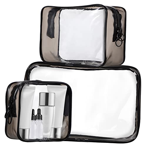 Ipetboom 3 Stücke Tragbare Reise Make Up Organizer Taschen Kosmetik Behälter mit Reißverschluss für Toilettenartikel und Reiseaccessoires Große Kapazität von Ipetboom