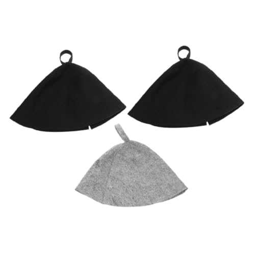 Ipetboom 3stücke Saunakappe Aus Filz Für Damen Und Herren Russische Banja-kappe Badehut Für Sauna Und Baden Bequem Und Atmungsaktiv Wärmetherapie-mütze von Ipetboom