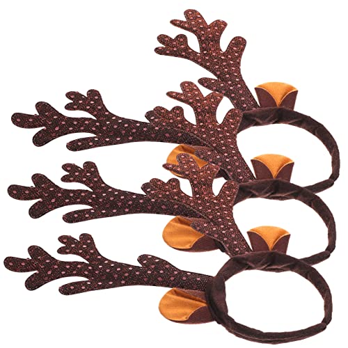 Ipetboom 3stücke Weihnachts- Geweih Haarreif Funkelnde Antler Haarbänder Für Festliche Kostümpartys Leicht Und Weihnachtsaccessoires Für Damen von Ipetboom