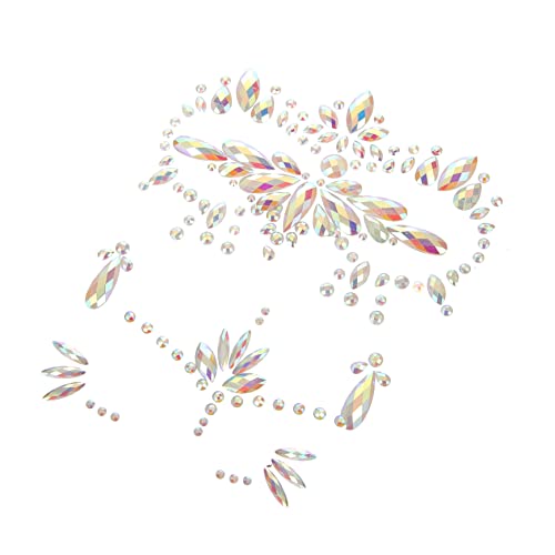 Ipetboom 3blätter Aufkleber Für Gesicht Mit Grünen Strasssteinen Dunkeln Leuchten Fluoreszierende Gesichtsaufkleber Für Halloween-partys Cosplay Und Nachtpartys Einfach Anzuwendende Und von Ipetboom