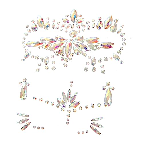 Ipetboom 3blätter Aufkleber Gesicht Fluoreszierend Strasssteine Für Gesicht Leuchten Im Dunkeln Gesichtsaufkleber Halloween Party Cosplay von Ipetboom