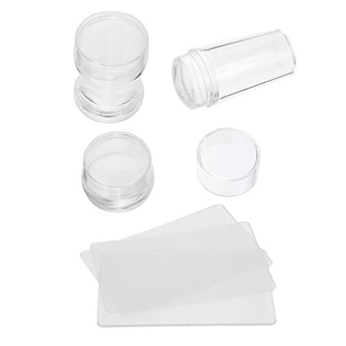 Ipetboom 3sätze Nagelstempelwerkzeug Komplett Mit Schaber Für Diy-nailart Und Salon-nagelstempel Transparentes Silikon-maniküre-kunst-stempel von Ipetboom