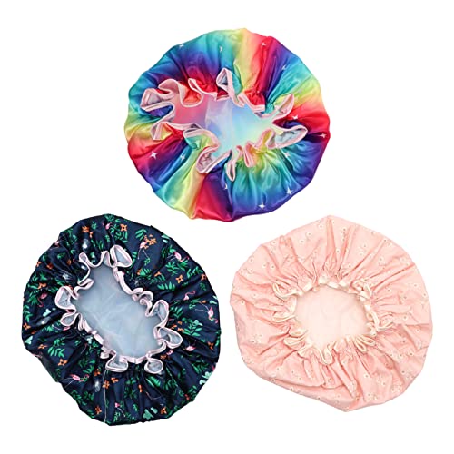 Ipetboom 3st Elastische Doppelte Dusch Haube Duschhaube Motorhaube Badewanne Haar Abdeckung Babyparty Badehut Dusche Milchschorf Shampoo Duschhut Regen Kappe Wasserdicht Handtuch Peva von Ipetboom