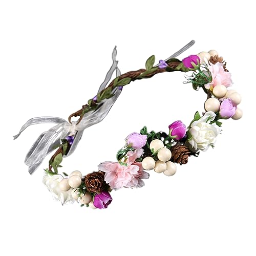 Ipetboom 3St florales Stirnband Haarschmuck mit Blumen Brautkopfschmuck für die Hochzeit Tiara Haarbänder Haarschmuck für die Hochzeit Kopfschmuck für die Braut Kopfbedeckung schmücken von Ipetboom