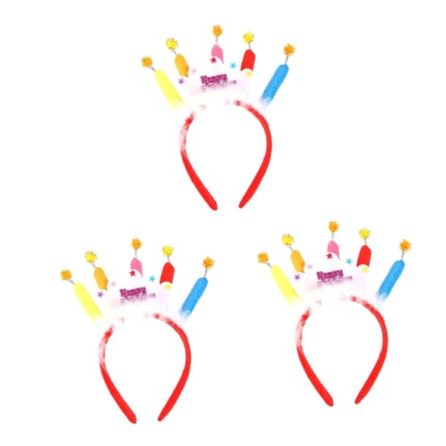 Ipetboom 3St Geburtstag Stirnband haarschmuck bilden Kopfbedeckung Tuch Kerze Kind Stoff von Ipetboom