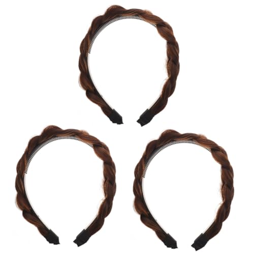 Ipetboom 3st Geflochtenes Stirnband Haarklammern Für Zöpfe Damen Perücken Haarklammern Für Frauen Dekorative Haarspange Haarverzierung Chemische Faser Mädchen Drei Aktien Pferdeschwanz von Ipetboom