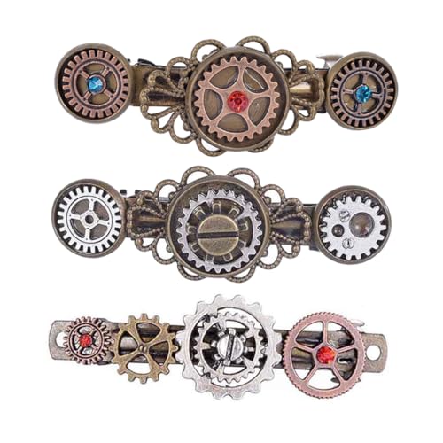 Ipetboom Modische Steam Punk Haar Zubehör Frauen Gothic Uhr Getriebe Haarnadel Leichte Steampunk Kopfschmuck von Ipetboom