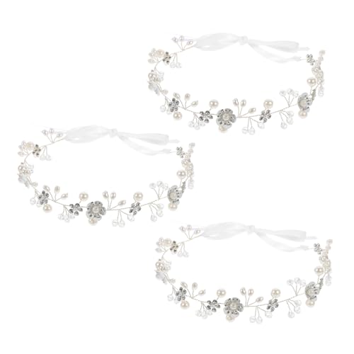 Ipetboom 3St Hochzeitskopfschmuck Haarband Brauthaarteil Strass-Stirnbänder für Damen Haargummis Haarschmuck Strass-Stirnband Strass-Kopfschmuck Strasssteine Stirnband einstellen Stoff von Ipetboom