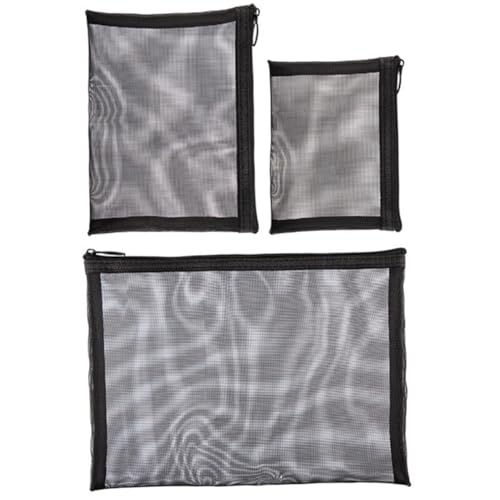 Ipetboom 3stücke Teiliges Mesh Make-up Set Tragbare Kosmetiktasche Für Reisen Transparente Hautpflege-Organizer Geräumige Und Leichte Aufbewahrungstasche Für Damen Und Herren von Ipetboom