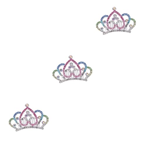 Ipetboom 3st Mini-krone Kostümkrone Haarspangen Mini Hochzeit Haarkamm Kinderkamm Mini Tiara Kamm Haarschmuck Aus Kristall Haarspangen Mit Strass Hochzeitskrone Prinzessin Mädchen Stirnband von Ipetboom