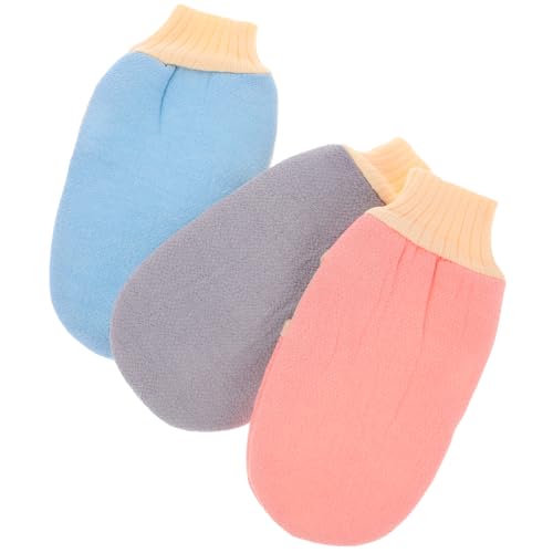 Ipetboom 3stücke Peeling-handschuh Für Dusche Körperpeeling-schrubber Bräunungsentferner Natürliche Pflanzenfasern Für Damen Und Herren Blau Rosa von Ipetboom