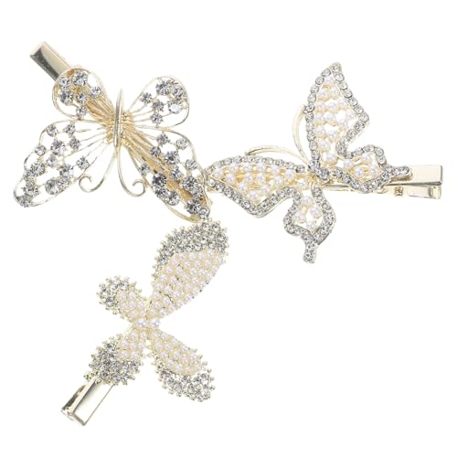 Ipetboom 3stücke Schmetterlings-haarspangen Kleine Haarnadeln Damen Haarzubehör Strass Haarstyling Werkzeuge Für Glattes Und Lockiges Haar von Ipetboom