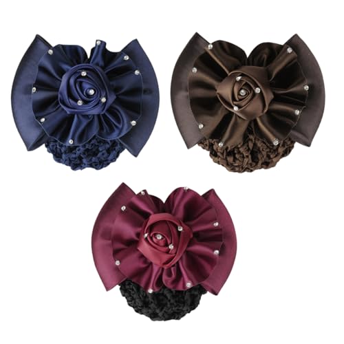 Ipetboom 3stück Damen Haarnetz Snood Mit Haarspange Und Rosendesign Für Brötchen Haar Zubehör Geeignet Für Dünnes Und Dickes Haar Für Formelle Und Anlässe von Ipetboom