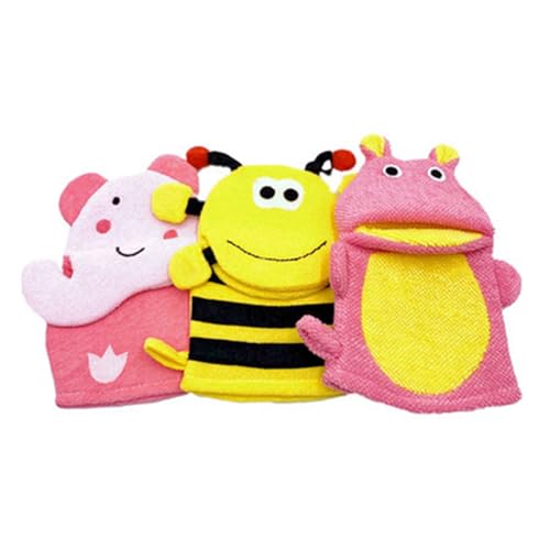Ipetboom 3stücke Badehandschuhe Für Junge Mädchen Und Kleinkinder Cartoon Tierform Dusche Pinsel Handschuhe Bad Wäscher Schwamm Mitts Junge Mädchen-badehandschuhe Für Täglichen von Ipetboom