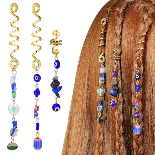 Ipetboom 3stücke Haarringe Für Frisuren Aus Legierung Mit Spiraldesign Haaranhänger Zum Flechten Frisuren Manschette Haarschmuck Dreadlock-zubehör Haarmanschette Frisurenanhänger von Ipetboom