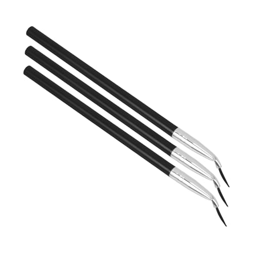 Ipetboom 3stücke Lange Handhabung Eyeliner-pinsel Teiliges Mit Schrägem Pinsel Für Präzise Konturen Von Eyeliner Und Lippenstift Für Makeup-profis Und Anfänger Tragbar Und Vielseitig von Ipetboom