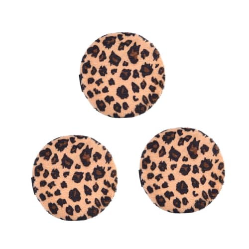 Ipetboom 3stücke Leopard Print Makeup Für Loose Powder Weiche Runde Kosmetik-pads Für Foundation Concealer Und Blush Makeup-tool Für Frauen Pack Farbe Zufällig von Ipetboom