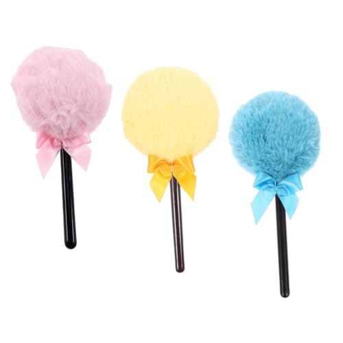 Ipetboom 3stücke Puderquaste Mit Griff Wiederverwendbar Und Waschbar Make-up-tool Für Damen Lollipop-puderquaste Rougepinsel Foundation-applikatorpinsel Kosmetik-tools von Ipetboom