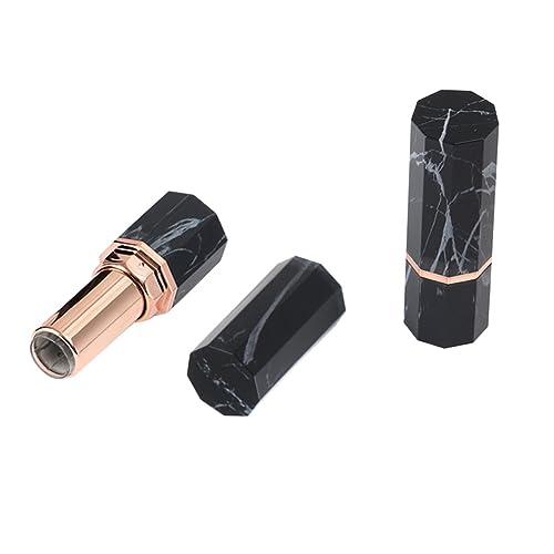 Ipetboom 3stücke Marbling Lippenstift Tube Stylische Leere Kosmetikverpackung Für Lippenstift Kreative Unterverpackung Tragbare Mini-nine Tube Für Frauen Damen Schwarz von Ipetboom