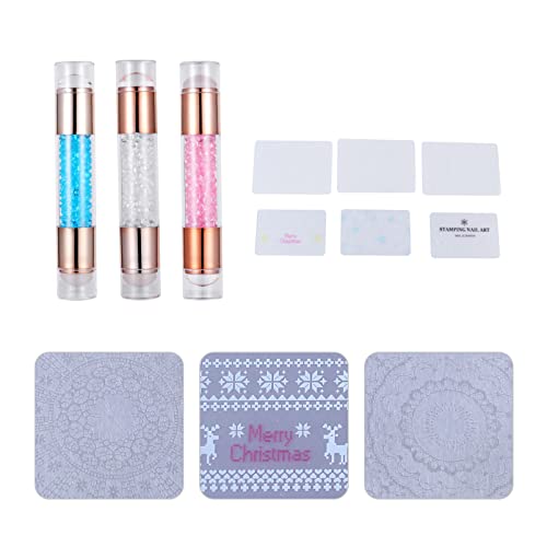 Ipetboom 3stücke Nail Art Stempel Für Diy Maniküre Acryl Nagel Stempel Werkzeug Mit Doppel Kopf Stempeln Für Nail Art Zubehör von Ipetboom