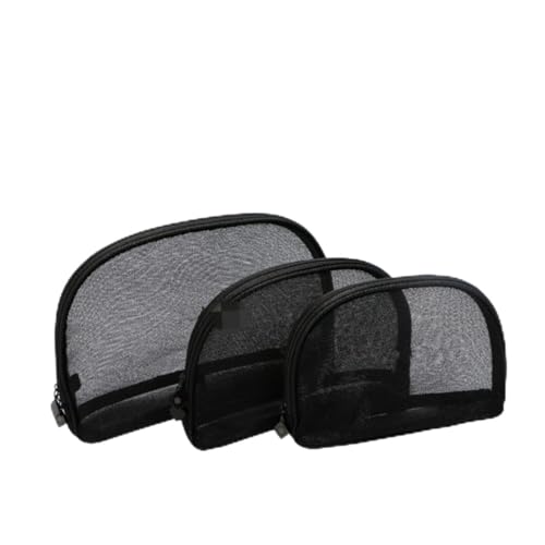Ipetboom 3stücke Netz-Kosmetiktasche Make-up-Tasche Organizer Schwarz Transparent Verschiedene Reisen Und Ausflüge Hochwertiger Leichtgewichtig Für Mobilen Einsatz von Ipetboom