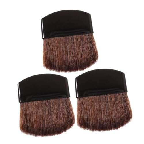 Ipetboom 3stücke Teiliges Aus Flachen Mini-puder-make-up-pinseln Kurzgriffig Halbrund Kleine Kosmetikpinsel Für Flüssig Und Puder-foundation Werkzeuge Für Frauen Und Mädchen von Ipetboom