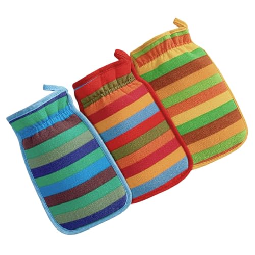 Ipetboom 3stücke Teiliges Exfolierende Handtücher Doppelseitige Körperpeeling-mitten Für Sanfte Reinigung Und Massage Für Frauen Und Mädchen Weihnachtsgeschenk von Ipetboom