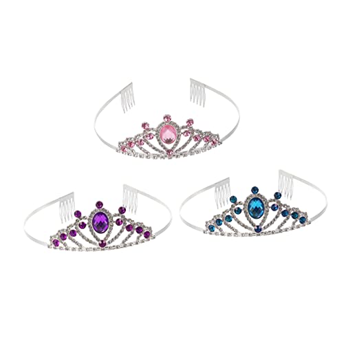 Ipetboom 3stücke Teiliges Junge Mädchen-krone Haarschmuck Mit Strass Für Hochzeiten Und Partys Metallische Haarnadeln Und Prinzessinnen-kopfbedeckung Für Mädchen von Ipetboom